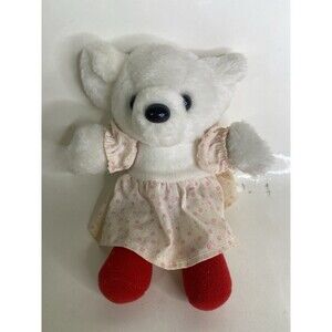 VTG Circus Circus Vegas White Mouse Red Feet Plush Stuffed Animal Toy